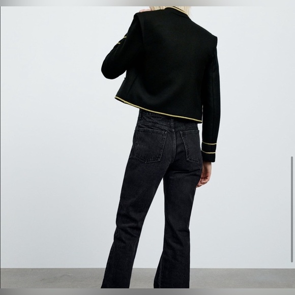 Zara Black Blazer with Gold Thread Accents • Small • NWT - Picture 9 of 13